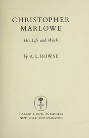 Cover of edition christophermarlo00rows