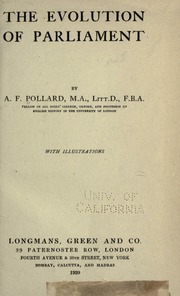 Cover of edition evolutionofparli00pollrich