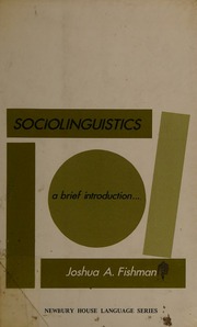 Cover of edition sociolinguistics0000fish