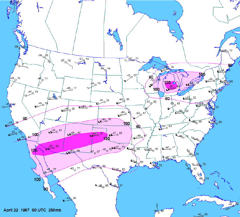 250 mb map at 00z