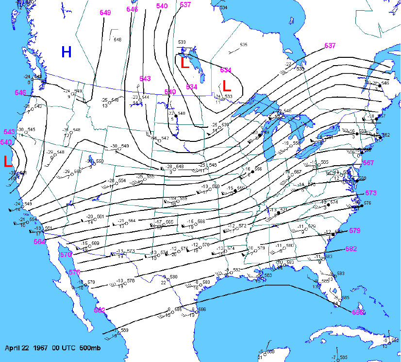 500 mb map at 00z