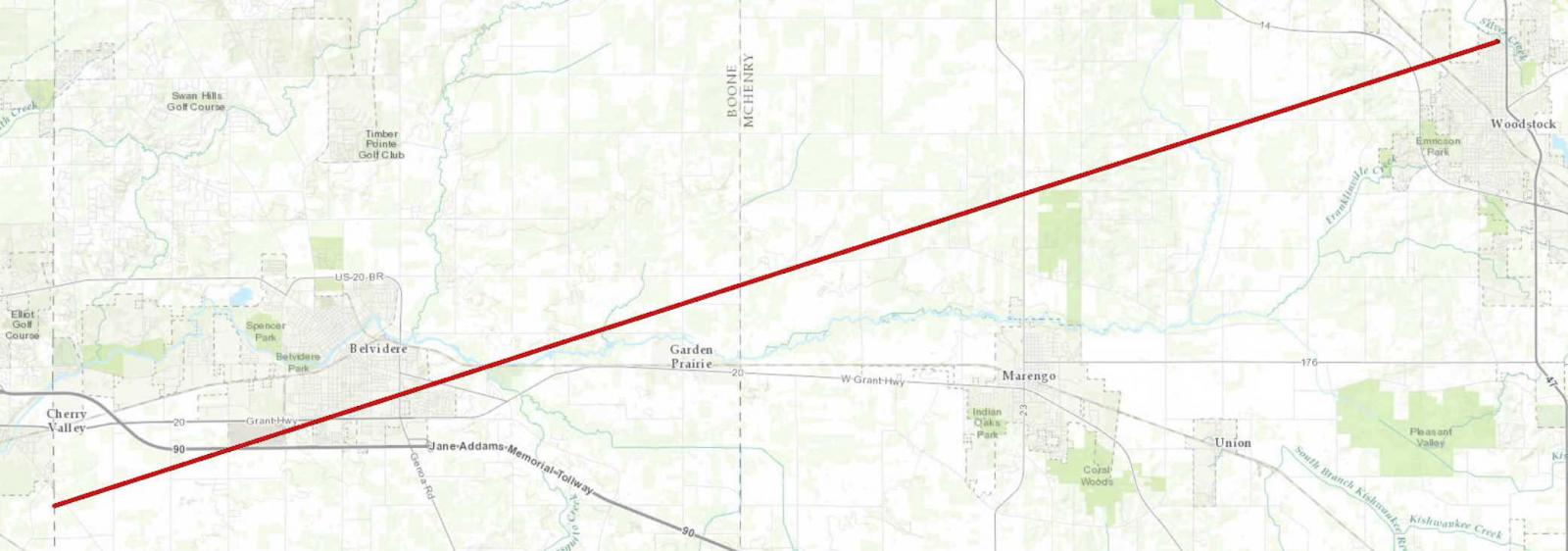 Track Map of Belvidere tornado