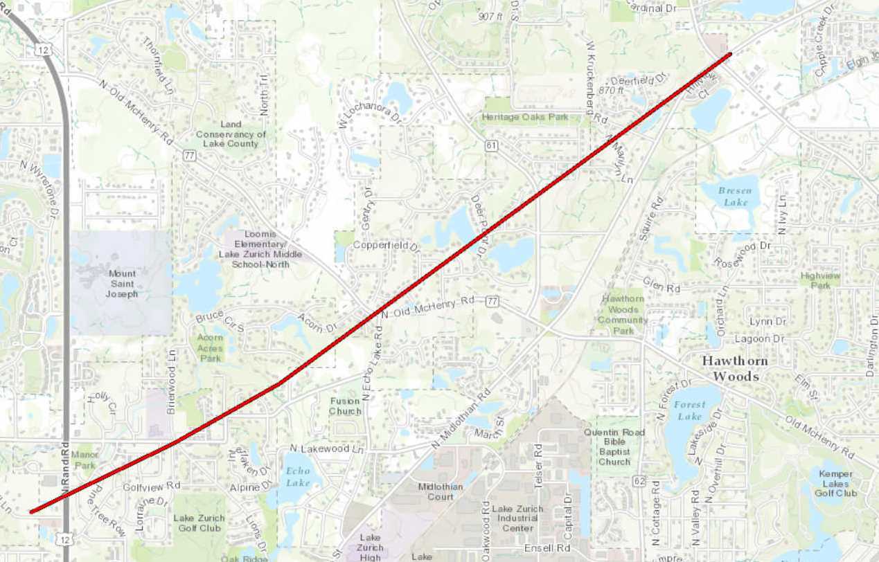 Track Map of Lake Zurich Tornado