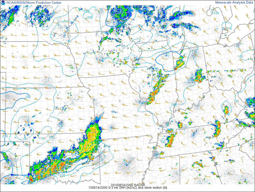 SPC Mesoanalysis of 0-3 km SRH 20z