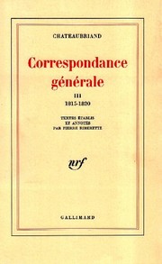 Cover of: Correspondance générale.