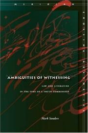 Cover of: Ambiguities of Witnessing: Law and Literature in the Time of a Truth Commission (Meridian: Crossing Aesthetics)