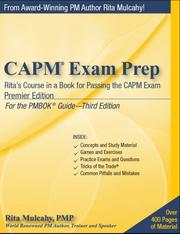 Cover of: CAPM Exam Prep, Premier Edition: Rita's Course in a Book for Passing the CAPM Exam