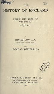 Cover of: history of England during the reign of Victoria (1837-1901).