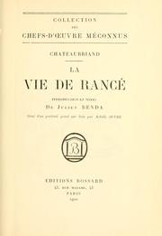 Cover of: vie de Rancé.: Introd. et notes de Julien Benda.