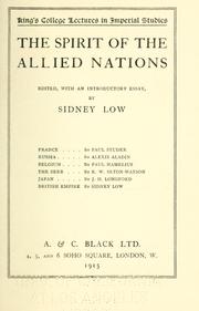 Cover of: The spirit of the allied nations