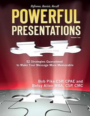 Cover of: Powerful Presentations 52 Strategies Guaranteed To Make Your Message More Memorable