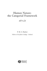 Cover of: Human nature: the categorial framework