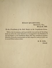 Cover of: To the presidents of the rail roads in the Confederate States