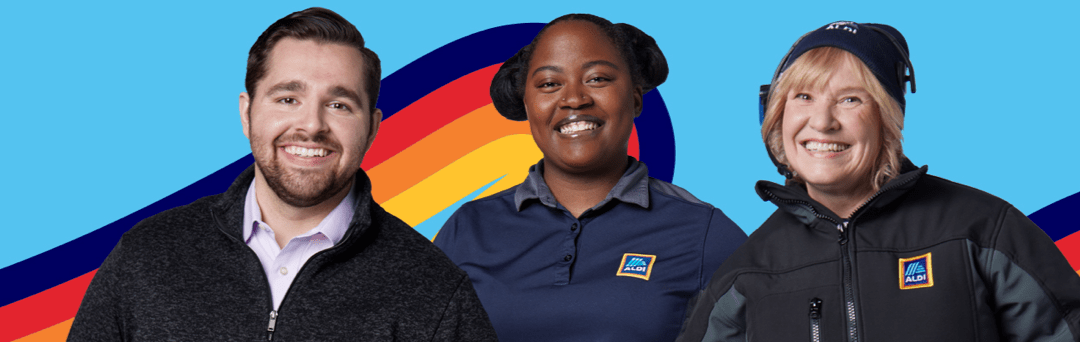 Aldi employees smiling