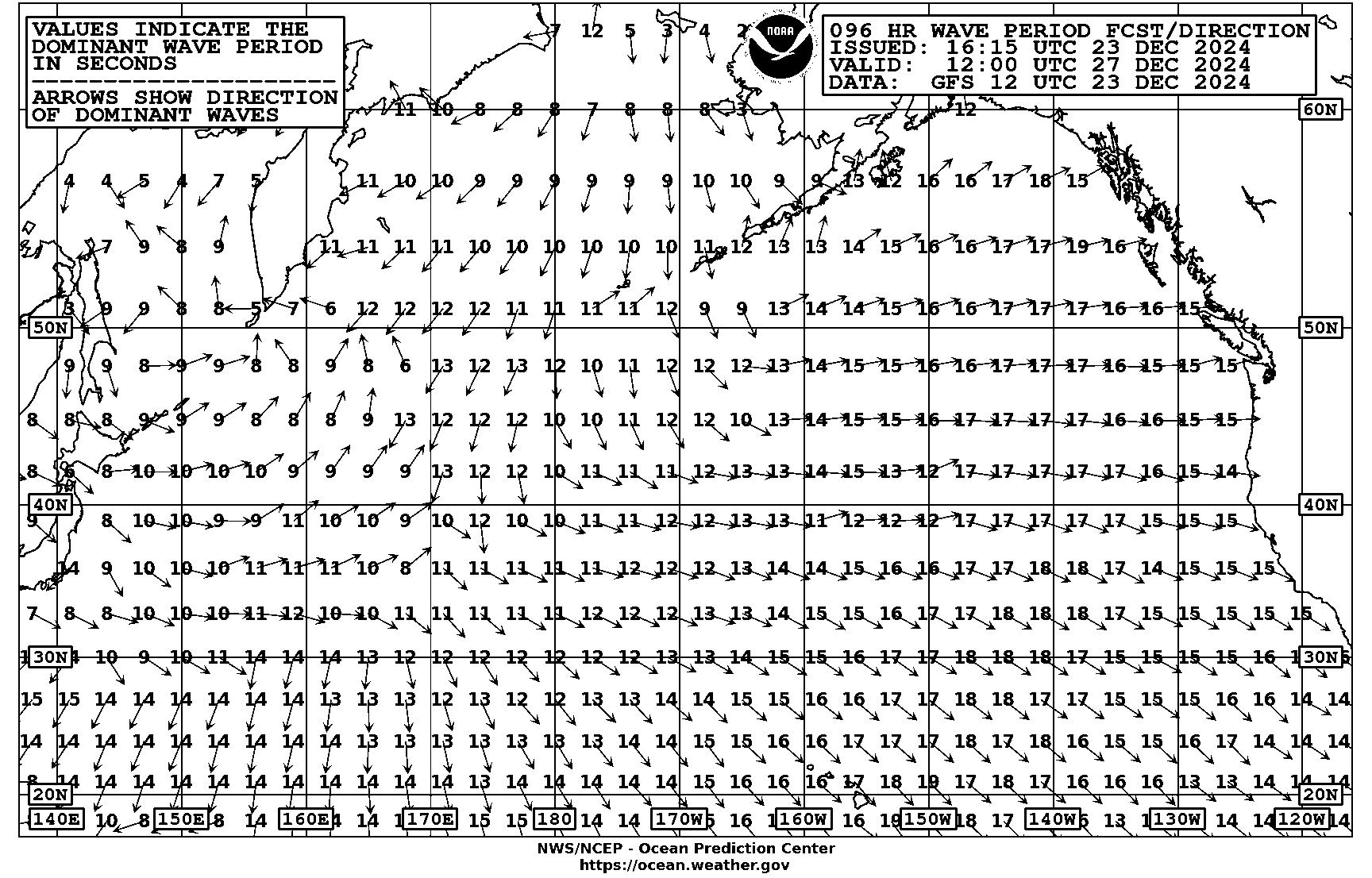 96 hour Pacific wave period