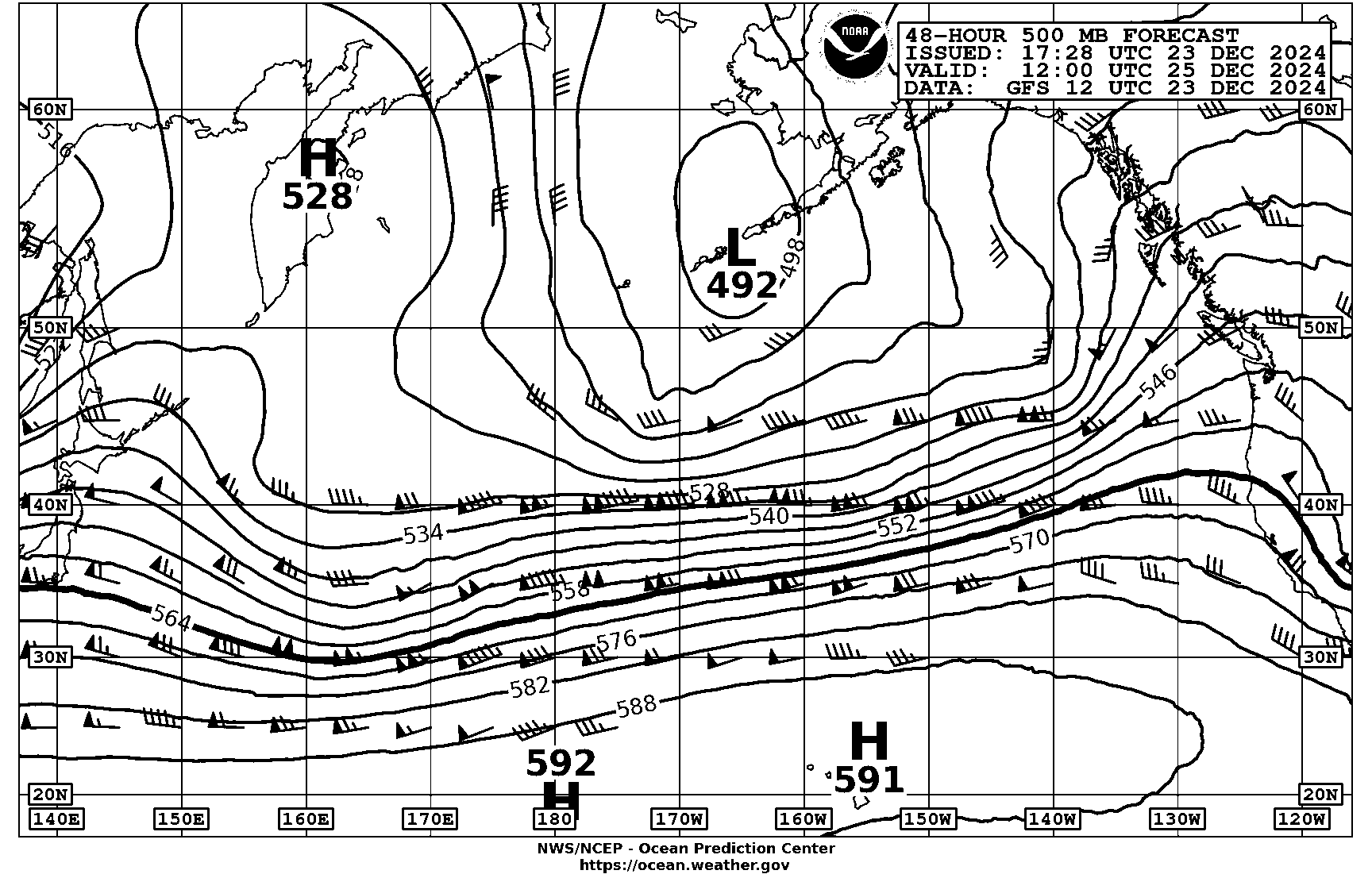 48 hour 500 mb Pacific