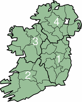 Irlanda constă din patru provincii