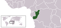 Geografisk plassering av Kongo-Brazzaville