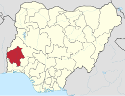 Location of Oyo State in Nigeria