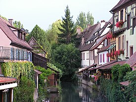 Vista da Petite Venise, bairro pitoresco de Colmar