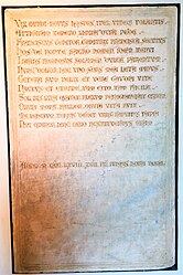 Epigrafe funerario di Francesco da Brossano dettata da Francesco Petrarca.