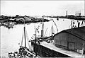 View across the Port River towards McLaren Wharf (circa 1924 to 1927) The six masted ship on the right is probably the American lumber schooner, the Dorothy H. Sterling (originally Oregon Pine).