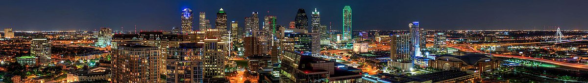 Skyline of Dallas at night