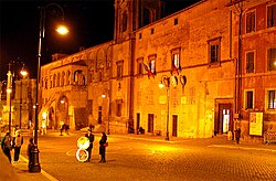 A night view of the Priori Palace.