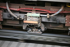 Third rail contact shoe of CTA Chicago 'L' car