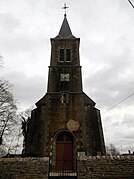 Façade de l'église Saint-Germain d'Azans.