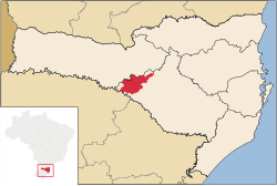 Localização de Campos Novos em Santa Catarina