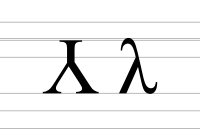 Upper and lower case of Latin lambda