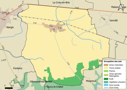 Carte des infrastructures et de l'occupation des sols en 2018 (CLC) de la commune.