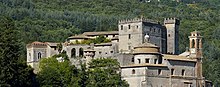 A castle surrounded by forest