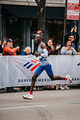 Kelvin Kiptum at the Chicago marathon 2023