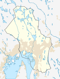 Mapa konturowa Oslo, na dole nieco na prawo znajduje się punkt z opisem „Hauketo”