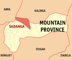 Map of Mountain Province with Sadanga highlighted