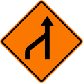 End of left lane (form 1 lane)