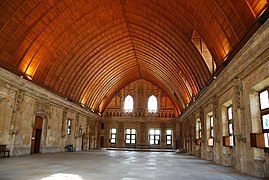 Palais de justice de Rouen, grande salle dite des procureurs, charpente lambrissée.