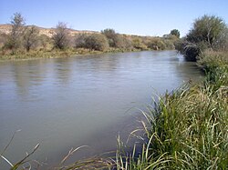 Река Терис на выходе из Терс-Ащибулакского водохранилища.