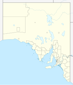 Mapa konturowa Australii Południowej, na dole po prawej znajduje się punkt z opisem „Adelaide Street Circuit”