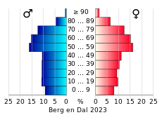 Bevolkingspiramide van de gemeente Berg en Dal