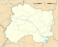 Mapa konturowa Marny, na dole nieco na lewo znajduje się punkt z opisem „Marigny”