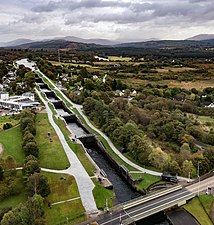 Telford's Neptune's Staircase of 8 locks on the Caledonian Canal, 1803–1822