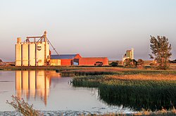 Former sugar beet processing factory, converted into a grain elevator when acquired by Parrish & Heimbecker