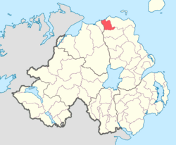 Location of DunluceLower, County Antrim, Northern Ireland