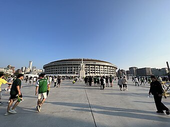 View of the stadium from the northern gate