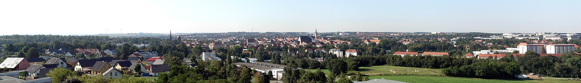 Panorama Freibergu, pohled od jihozápadu směrem na sever