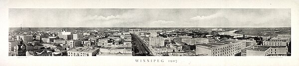 Panoraamakuva Winnipegistä vuodelta 1907.