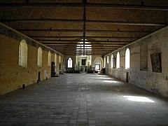 Hôtel-Dieu de Tonnerre, charpente lambrissée en chêne.